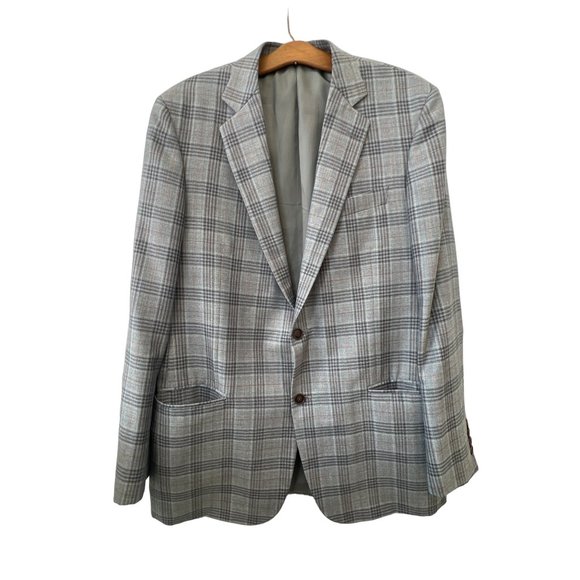 Brooks Brothers Full Canvas Plaid Suit Blazer Jacket Men's 41L